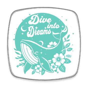 Dive into Ocean Dreams - Square fridge magnet - white - Front