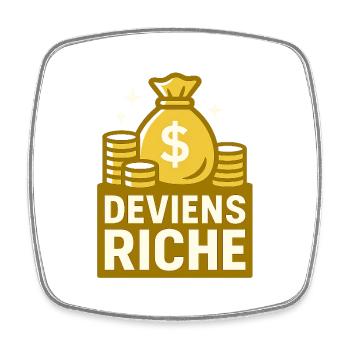 Get rich - Square fridge magnet - white - Front