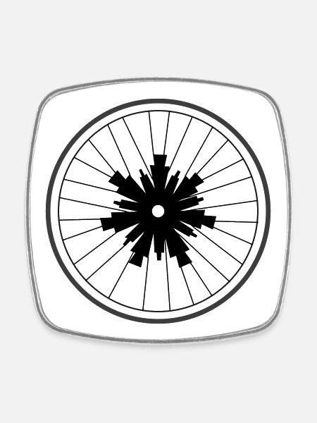 Roue flocon de neige par Cean - Magnet carré - blanc