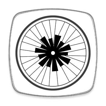 Asterisk wheel by Cean - Square fridge magnet - white - Front