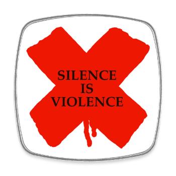Silence is Violence - Viereckiger Kühlschrankmagnet - Weiß - Vorne