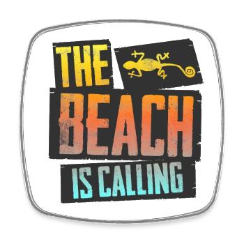 The Beach is Calling - Square fridge magnet - white - Front