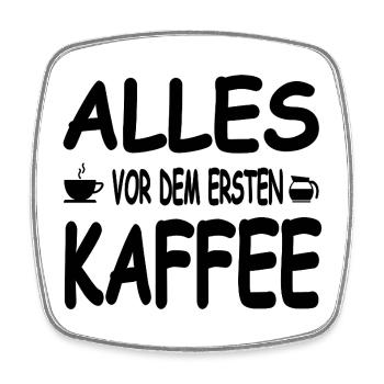 Kaffee - Viereckiger Kühlschrankmagnet - Weiß - Vorne