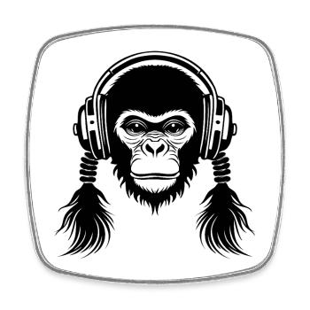 Hardcore Monkey Head Stunt Beat Edition Chemise - Magnet carré - blanc - Devant