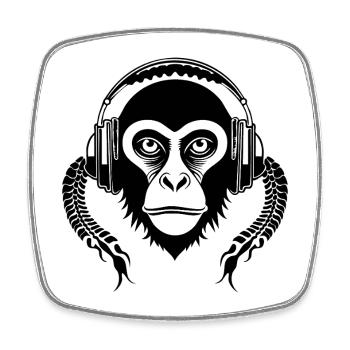 Monkey Head Dynamics City Sound Beat Edition Shirt - Square fridge magnet - white - Front