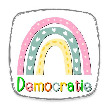 Rainbow Democracy - Square fridge magnet - white - Front
