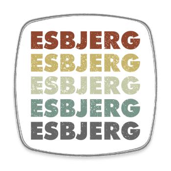 Esbjerg - Denmark - Denmark - Scandinavia - Square fridge magnet - white - Front