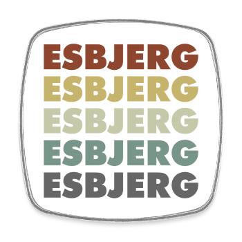 Esbjerg - Danemark - Danemark - Scandinavie - Magnet carré - blanc - Devant
