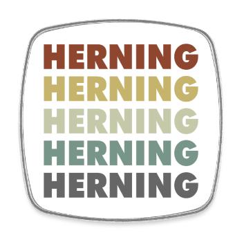Herning - Danemark - Danemark - Scandinavie - Magnet carré - blanc - Devant