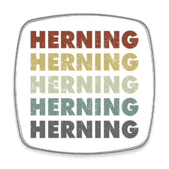 Herning - Danemark - Danemark - Scandinavie - Magnet carré - blanc - Devant