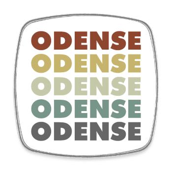 Odense - Denmark - Denmark - Scandinavia - Square fridge magnet - white - Front