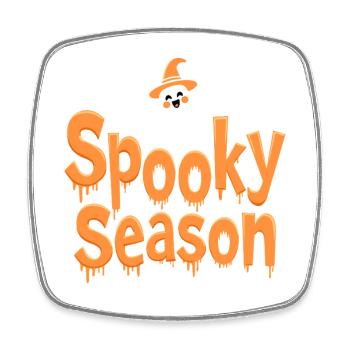 Spooky Season Halloween Lustiger Geist - Viereckiger Kühlschrankmagnet - Weiß - Vorne