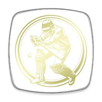 Cricket Silhouette - Viereckiger Kühlschrankmagnet - Weiß - Vorne