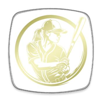 Baseball Silhouette - Magnet carré - blanc - Devant