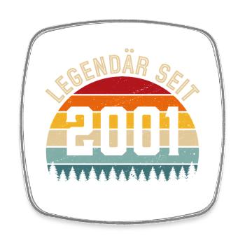 Legendär seit 2001 – Jahrgang 2001 - Viereckiger Kühlschrankmagnet - Weiß - Vorne