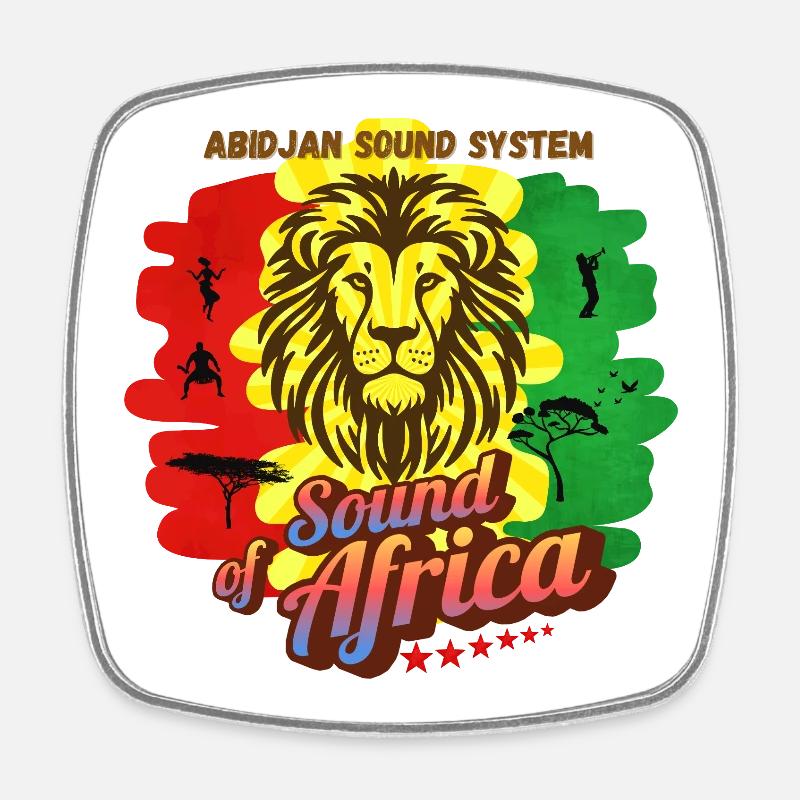 ABIDJAN SOUNDSYSTEM - Viereckiger Kühlschrankmagnet - Weiß