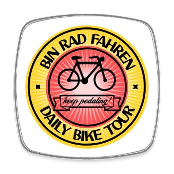 I'm cycling! Daily Bike Tour on Mountain Bike - Square fridge magnet - white - Front