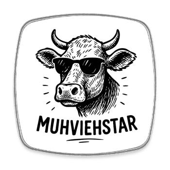 Muhviehstar – Funny Cow T-Shirt Motif - Magnet carré - blanc - Devant