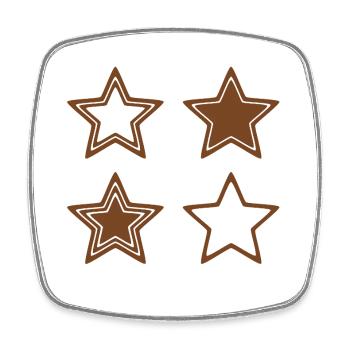 Brown Star Cookies with White Icing - Square fridge magnet - white - Front