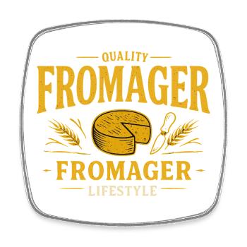 fromage Fromager Quality Lifestyle  - Magnet carré - blanc - Devant