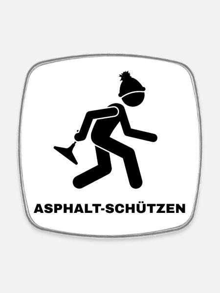 ASPHALT SHOOTERS - Square fridge magnet - white