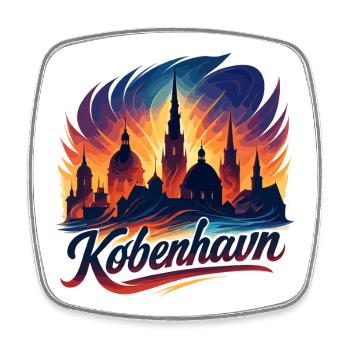 Kopenhagen Hauptstadt Dänemark cool Geschenk - Viereckiger Kühlschrankmagnet - Weiß - Vorne