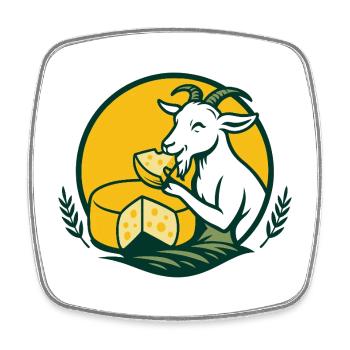 Blanc de chèvre sur fromage - Magnet carré - blanc - Devant