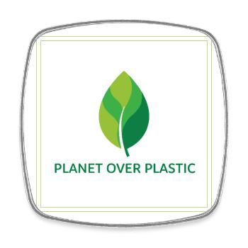 La planète plutôt que le plastique - Magnet carré - blanc - Devant