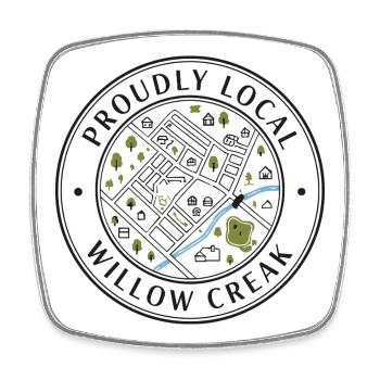 Proudly Local - Square fridge magnet - white - Front
