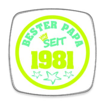 Vater 1981 - Viereckiger Kühlschrankmagnet - Weiß - Vorne