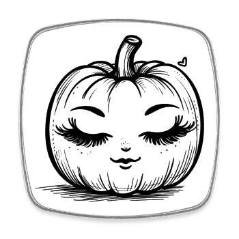 Pumpkin lovely and friendly - Square fridge magnet - white - Front