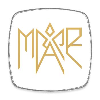 Mare Gold Glyphen-Logo - Viereckiger Kühlschrankmagnet - Weiß - Vorne