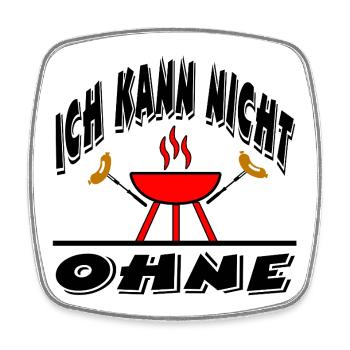 Grill - Square fridge magnet - white - Front