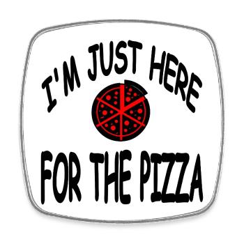 Pizza - Square fridge magnet - white - Front