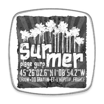 Sommerwald Grunge Silhouetten - Viereckiger Kühlschrankmagnet - Weiß - Vorne