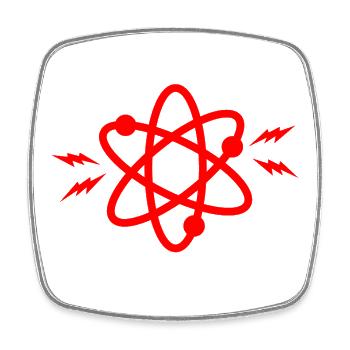 Weil Science Atom Red - Viereckiger Kühlschrankmagnet - Weiß - Vorne