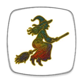 Rainbow Witches' Flight - Square fridge magnet - white - Front