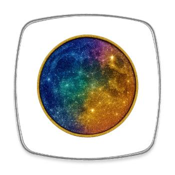 Kosmischer Regenbogenkreis - Viereckiger Kühlschrankmagnet - Weiß - Vorne