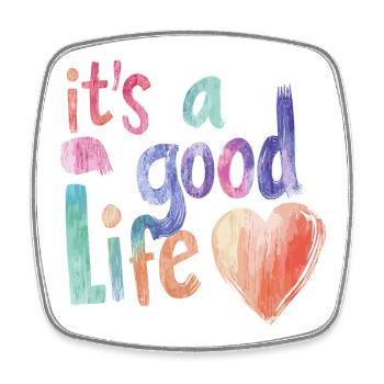 it's a good life - Viereckiger Kühlschrankmagnet - Weiß - Vorne