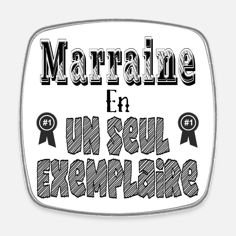 Godmother In One Copy - Square fridge magnet - white