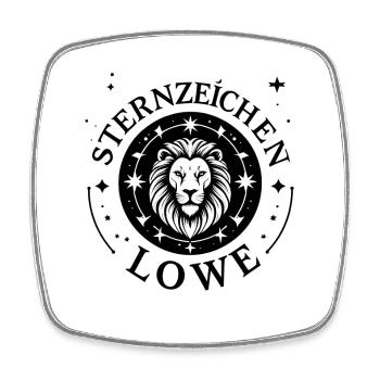 Löwe Sternzeichen Mandala - Viereckiger Kühlschrankmagnet - Weiß - Vorne