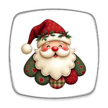 Cuddly Santa Claus - Square fridge magnet - white - Front