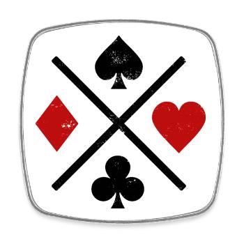 Playing cards contrast design - Square fridge magnet - white - Front