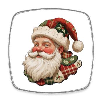Patchwork Santa Vintage Flair - Square fridge magnet - white - Front