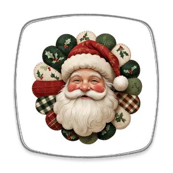 Patchwork Santa Claus Motif - Square fridge magnet - white - Front