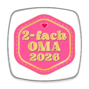 DOUBLE OMA 2026 - Square fridge magnet - white - Front