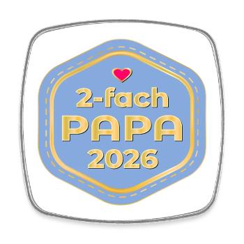 Annonce du bébé 2026 de deux pères - Magnet carré - blanc - Devant