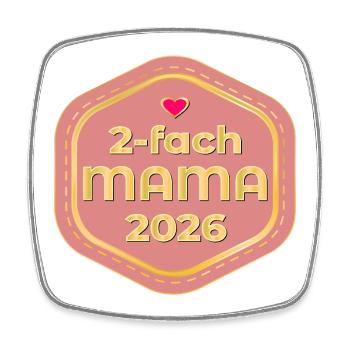Zweifach Mama 2026 - Baby Verkünden - Viereckiger Kühlschrankmagnet - Weiß - Vorne