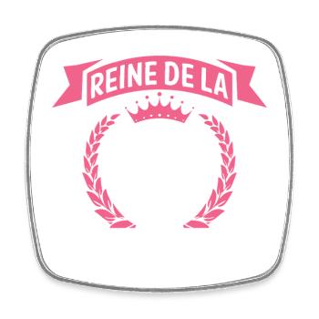 Pétanque Cadeau pour Femme Reine de la pétanque - Magnet carré - blanc - Devant