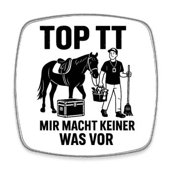 Tournament helper, horseback riding; Equestrian sports - Square fridge magnet - white - Front